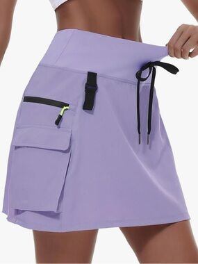 NWT MIVEI Athletic Cargo Skort UPF 50+ Water Resistant Lavender Purple Women S